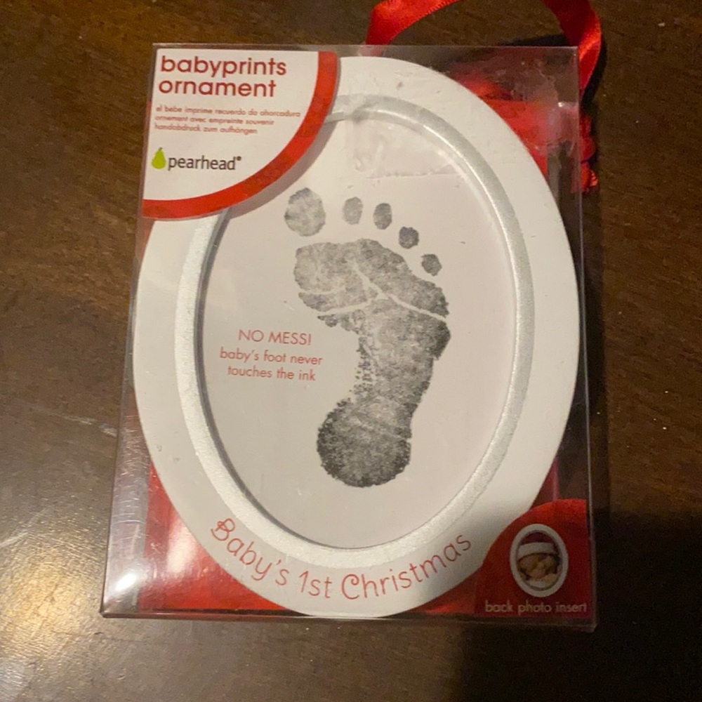 Brand new baby footprint ornament